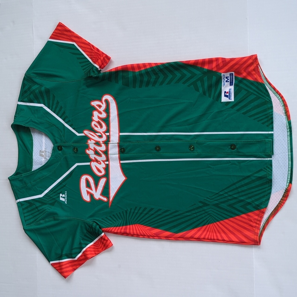 NWT Russell Athletics Rattlers Sublimated Dri-Power #17 Jersey M Green